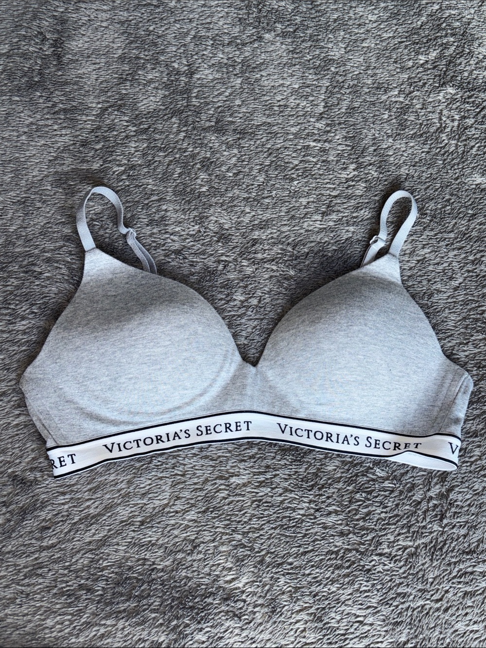 VICTORIA’S SECRET Gray Wireless T-Shirt Bra with Branded Band